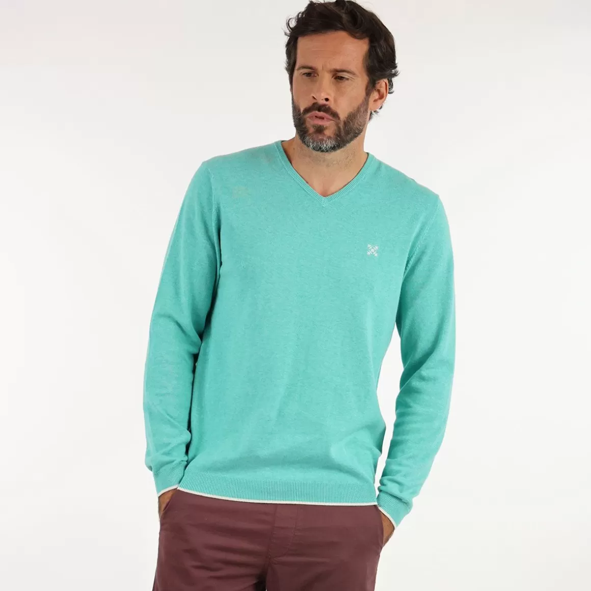 OXBOW Sweater PIVEGA - Heather Turquoise Hot
